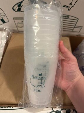 NEW 2026 Masters Tournament 12 pack Clear Cups Augusta National Golf Club